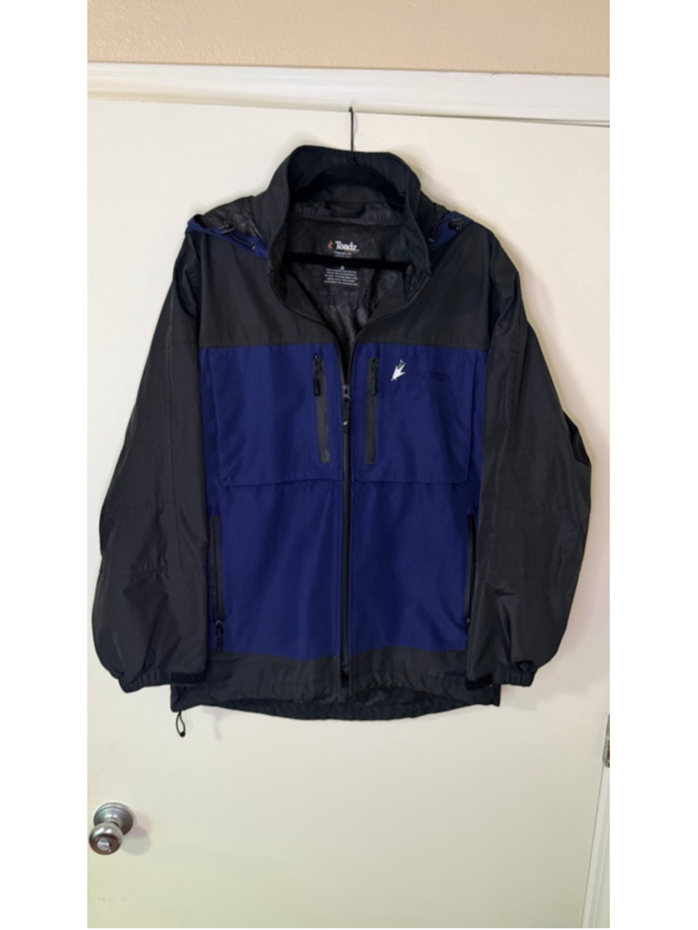 Men's Frogg Toggs Toadz Rain Jacket Blue Black Size Small b14